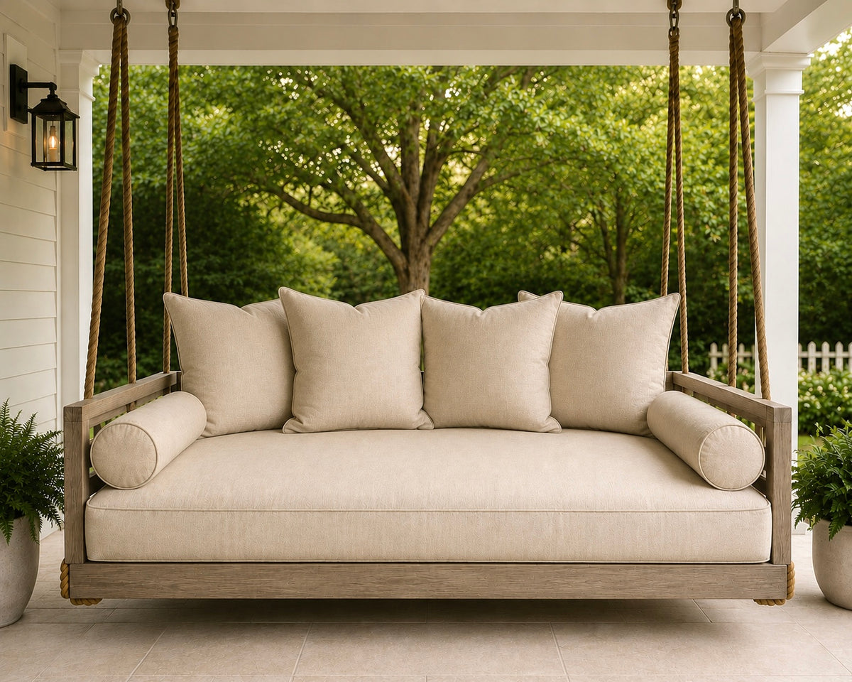 Twin Mattress Cover Set with Euro Back Pillows and Round Bolsters