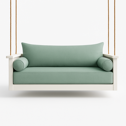 Twin Size  Mattress Cover Set  with Extended Back Pillow and Round Bolsters - Multiple Colors