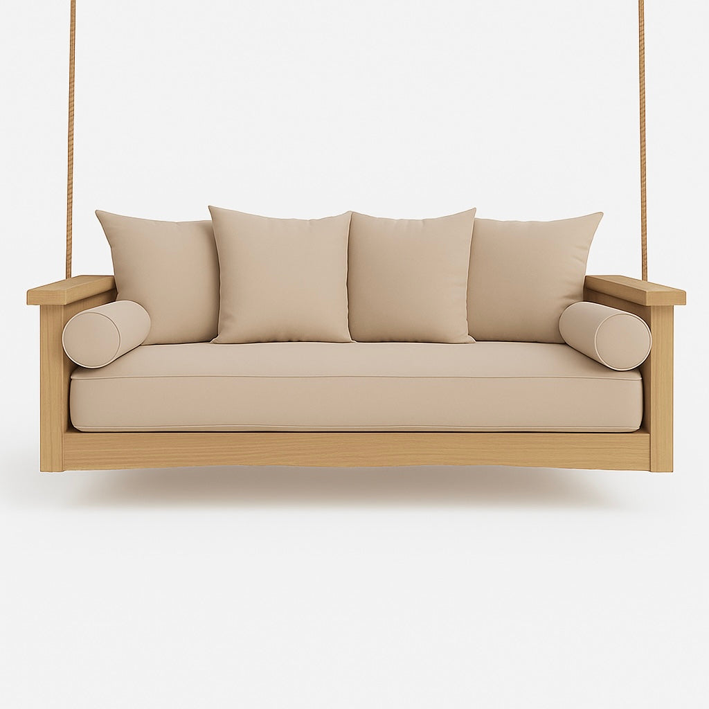 Twin Size Mattress Cover Set  with Euro Back Pillows and Round Bolsters