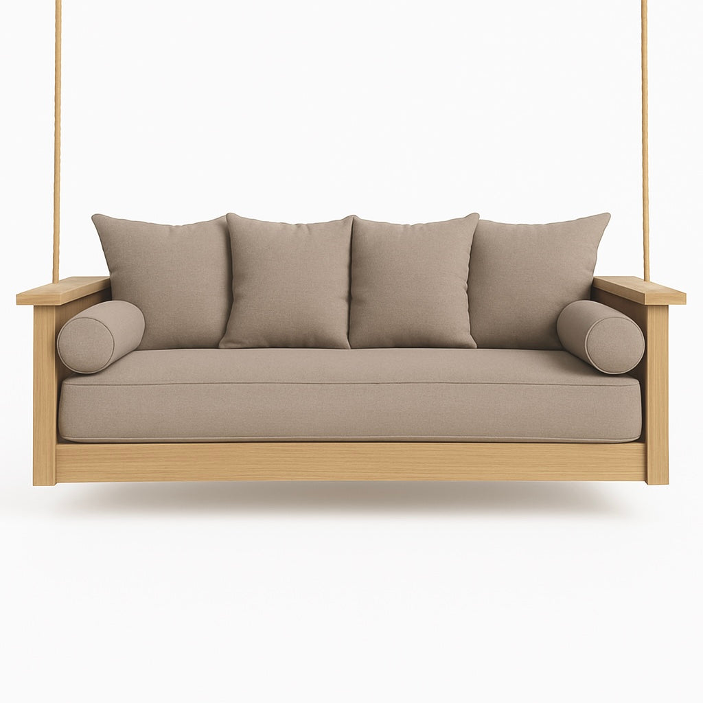 Twin Size Mattress Cover Set  with Euro Back Pillows and Round Bolsters