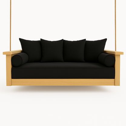 Twin Size Mattress Cover Set  with Euro Back Pillows and Round Bolsters