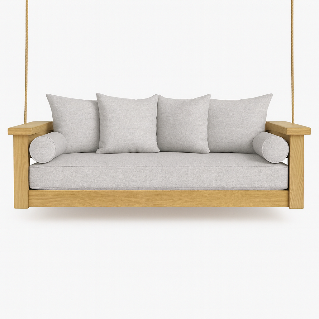 Twin Size Mattress Cover Set  with Euro Back Pillows and Round Bolsters