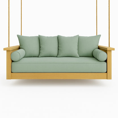 Twin Size Mattress Cover Set  with Euro Back Pillows and Round Bolsters