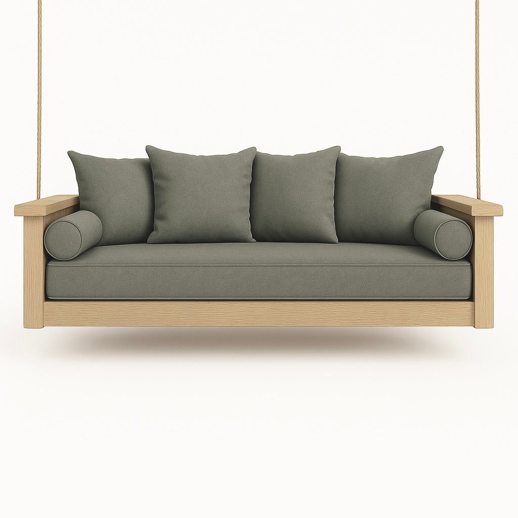 Twin Size Mattress Cover Set  with Euro Back Pillows and Round Bolsters