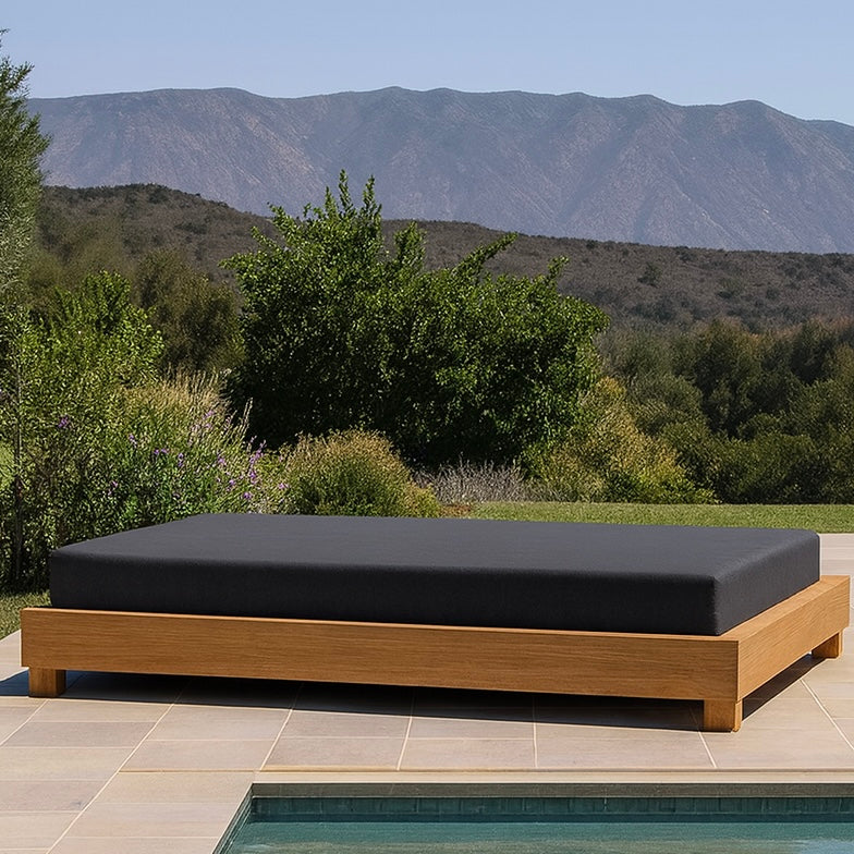 Black Sunbrella Outdoor Set: Full Mattress Size Cover