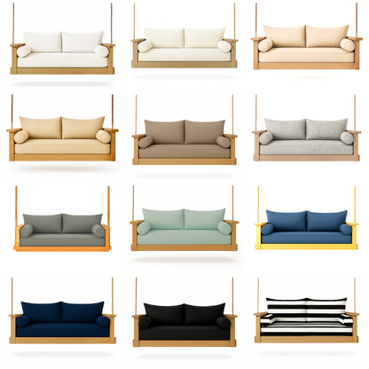 Twin size Mattress Cover Set  with two Back Pillows and Bolsters - Multiple Colors