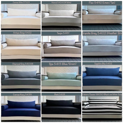 Twin size Mattress Cover Set  with Extended Back Pillow and Bolsters