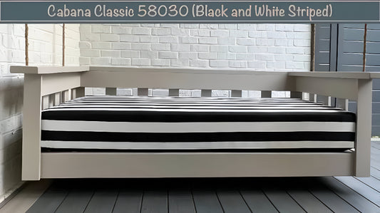 Cabana Stripe Sunbrella Outdoor Set: Full Mattress Size Cover
