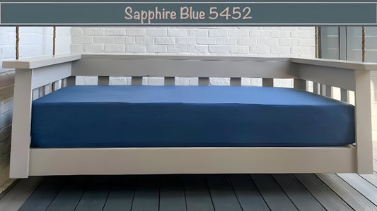 Sapphire Blue Sunbrella Outdoor Set: Full Mattress Size Cover